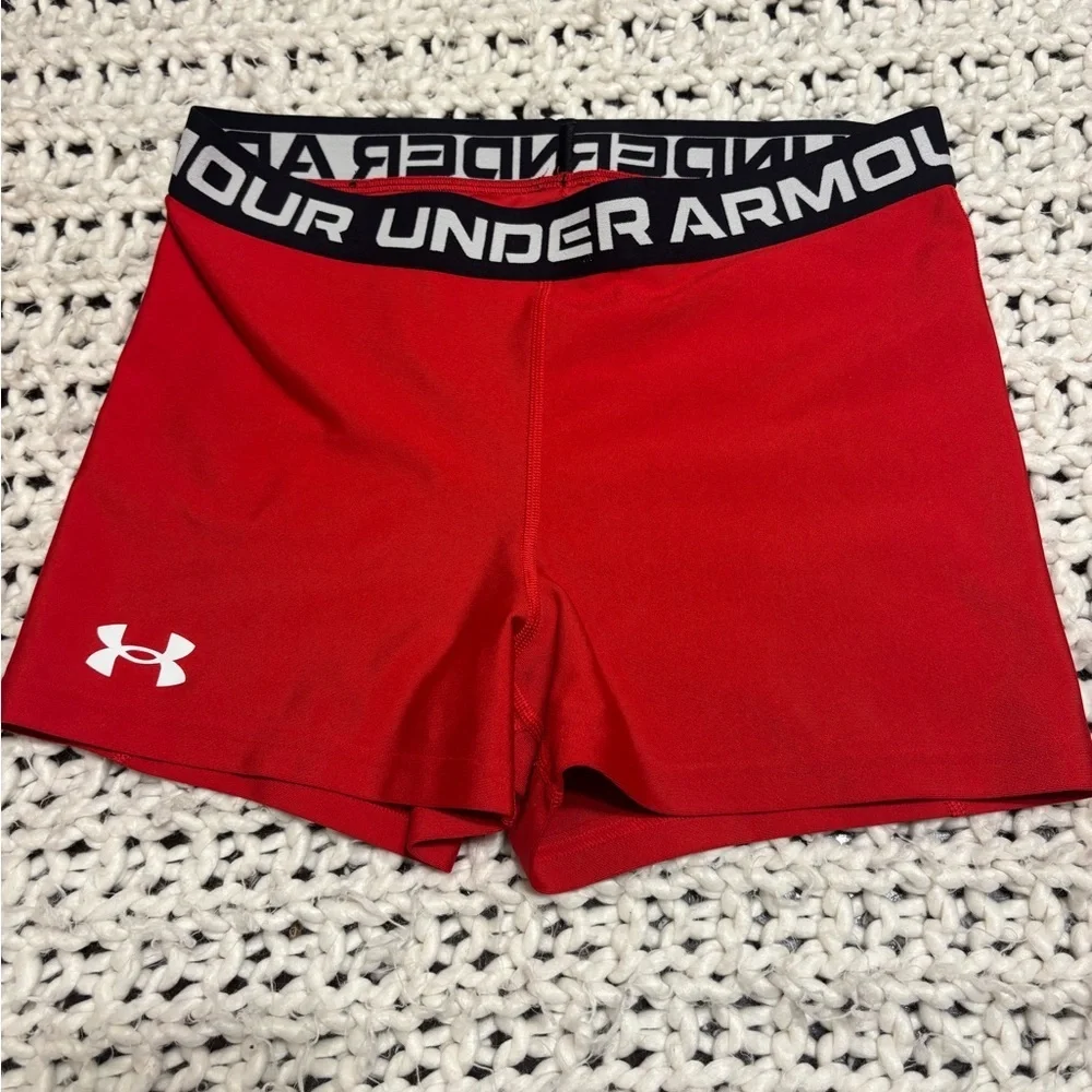 HEATGEAR UNDER ARMOUR Shorty Women's  Shorts compression mid rise shorty Red